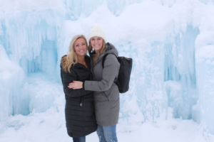 Engagement at the Ice Castle in Excelsior Minnesota 