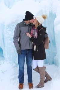Engagement at the Ice Castle in Excelsior Minnesota 